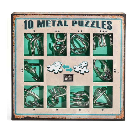 10 Metal Puzzles green - ToyTime