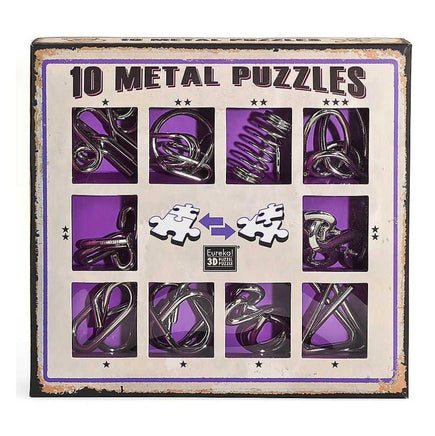 10 Metal Puzzles purple - ToyTime