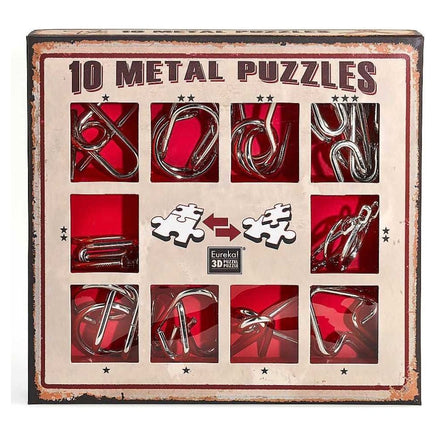 10 Metal Puzzles red - ToyTime