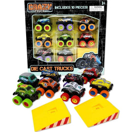 10 pcs Pull Back Die Cast Trucks - ToyTime