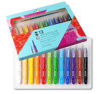 12 Watercolor Pastels and Brush - ToyTime