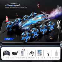Rc Stunt Cars 2.4Ghz Double Sided 8 Wheels Drift Vehicle LED Lights Crawler With Spray