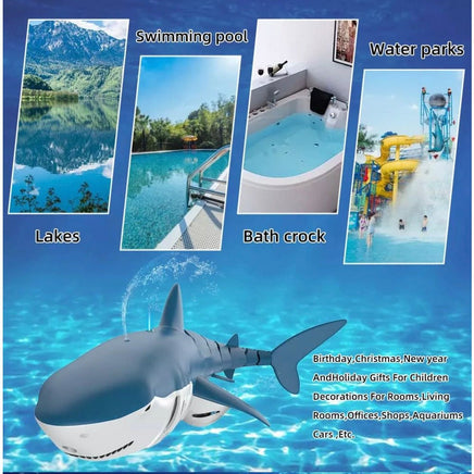 2022 Blue Jet Charged Pool Simulation Remote Controlled Shark with water spray - ToyTime