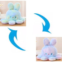 2024 Octopus with bunny Ears Pillow Plush Reversible - ToyTime