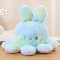 2024 Octopus with bunny Ears Pillow Plush Reversible - ToyTime