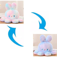 2024 Octopus with bunny Ears Pillow Plush Reversible - ToyTime