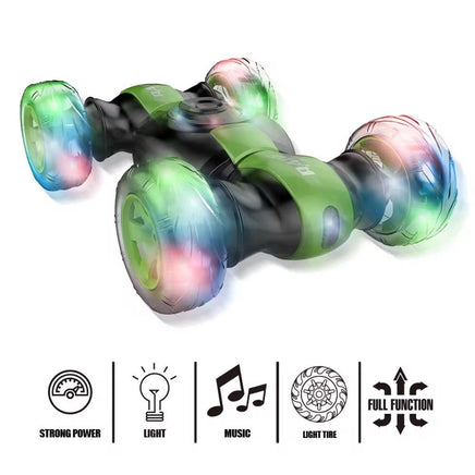 2024 RC Rapid Stunt Car Invincible 360 Rolling Twister With Colorful Lights Music - ToyTime