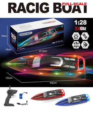 2025 Full scale RC Waterproof High Speed Boat 2.4G Radio Control with LED - ToyTime