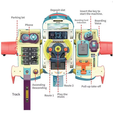 3 In 1 Pretend Play Deformation Electric Driving Simulation Airplane Toy - ToyTime