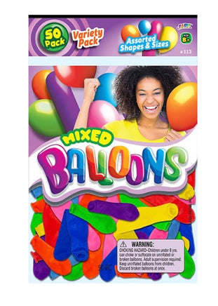 50 Variety Pack Mix Balloon - ToyTime