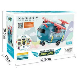 3 In 1 Pretend Play Deformation Electric Driving Simulation Airplane Toy