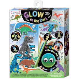 Glow in the dark dinosaur slime art