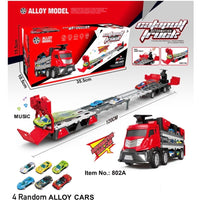 Toy Alloy Big Truck Suit Double Catapult Deformation Folding Truck with music