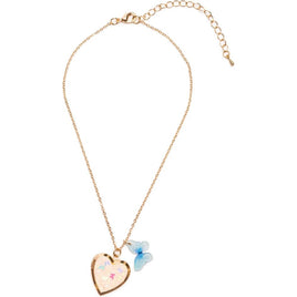 Butterfly heart locket necklace