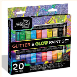 Glitter and glow paint