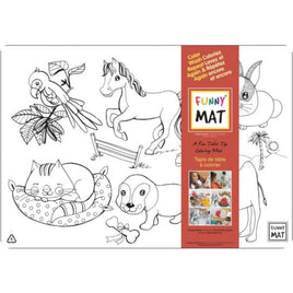 Playful Animals Coloring/Washable Funny Mat