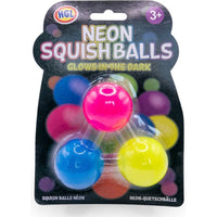Neon squish balls glow in the dark
