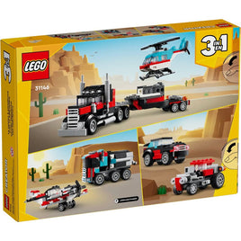 Flatbed truck with helicopter 31146