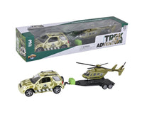 Northern Trek Die Cast 4 X 4 Rover And Helicopter