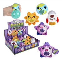 Space Squeezy  Bead Plush Assorted Earth Rocket Sun Star 3 inch