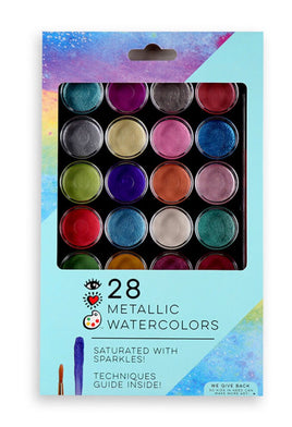 28 Metallic Watercolors