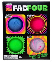 NeeDoh Teenie Fab Four Color Change Ripples Glow and Swirl  4-Pack