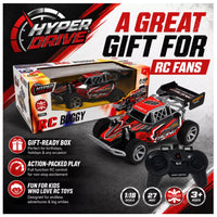 Hyper Drive RC Buggy Red & Black 1:18 Scale Remote Control Sports Vehicle