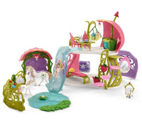 Glittering flower house with unicorns lake and stable 42445