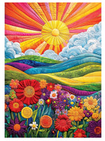 Quilted The Blooming Horizon 1000pcs Jigsaw Puzzle With Poster