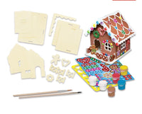 Buildable Gingerbread House Holiday Wood Paint Kit