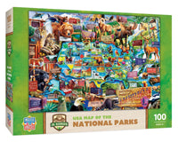 USA Map of The National Parks 100pcs Jigsaw Puzzle