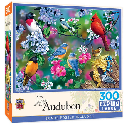 Audubon Songbird Collage 300pc EZGrip Puzzle - ToyTime