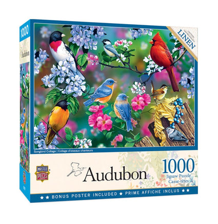 Audubon Songbird Collage Puzzle 1000pcs - ToyTime