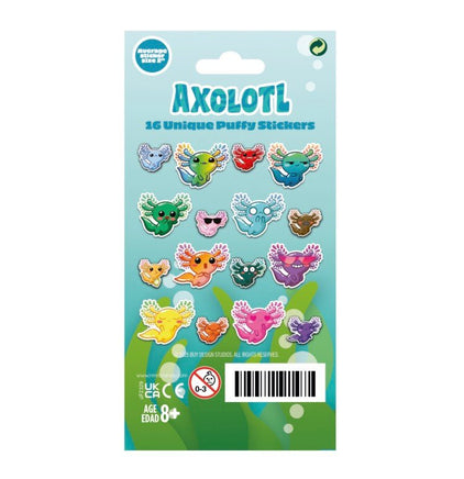 Axolotl Puffy Stickers in Embossed Tin - ToyTime
