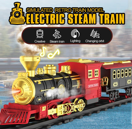 Battery Operated Retro Steam Train Set 16 pieces - ToyTime