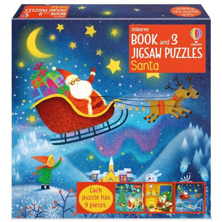 Book And 3 Jigsaw Puzzles Santa - ToyTime