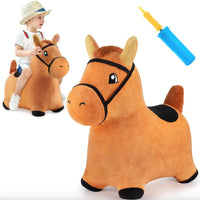 Bouncy Brown Horse Outdoor Ride on Bouncy Animal Play Toys - ToyTime