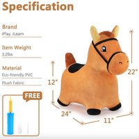 Bouncy Brown Horse Outdoor Ride on Bouncy Animal Play Toys - ToyTime