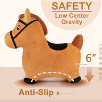 Bouncy Brown Horse Outdoor Ride on Bouncy Animal Play Toys - ToyTime