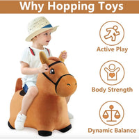 Bouncy Brown Horse Outdoor Ride on Bouncy Animal Play Toys - ToyTime