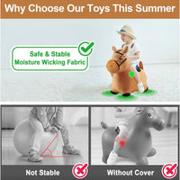 Bouncy Brown Horse Outdoor Ride on Bouncy Animal Play Toys - ToyTime