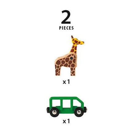 Brio World Safari Giraffe and wagon - ToyTime