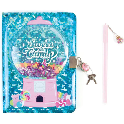 Bubble Gum Glitter Locking Journal With Pen - ToyTime