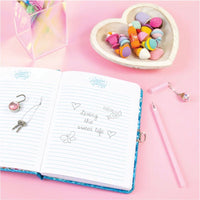 Bubble Gum Glitter Locking Journal With Pen - ToyTime