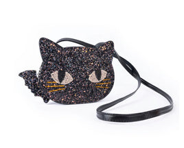Cat's Meow Black Chunky Glitter Kitty Purse - ToyTime