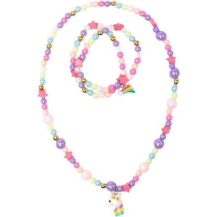 Cheerful Starry Unicorn Necklace Bracelet Set - ToyTime