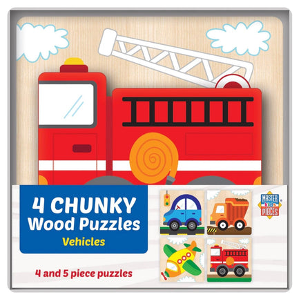 Chunky Wood Vehicles Puzzles 4pack - ToyTime