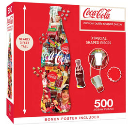 Coca Cola Contour Bottle Shaped Puzzle 500pcs Jigsaw Puzzle - ToyTime