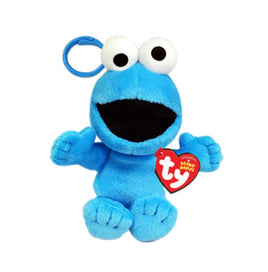 COOKIE MONSTER Sesame Street Floppy Beanie Clip Keychain - ToyTime