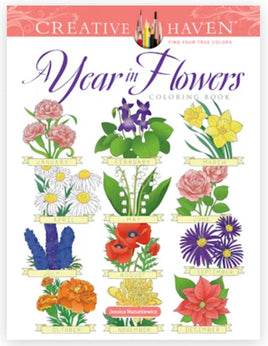 Creative Haven A Year In Flowers Coloring Book - ToyTime